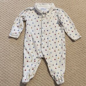 JoJo Maman Bébé White Sailboat Footie